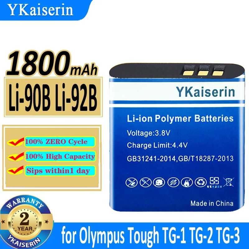 YKaiserin แบตเตอรี่ Li-90B Li-92B for Olympus Tough TG-1 TG-2 TG-3 Red TG-6 TG-4 TG-5 SH-1 SH-50 SH-