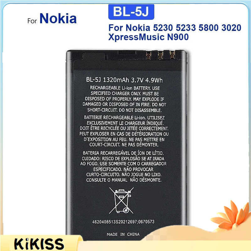 1320mAhแบตเตอรี่ BL 5J BL-5J สำหรับ Nokia Lumia 520 530 525 X1-01 5230 5233 5235 5800XM X6 C3 5802i