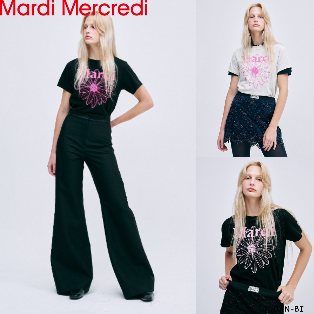 2024 [MARDI Mercredi] SLIM TSHIRT FLOWERMARDI_6color / สินค้า KR แท้ 100% / จัดส่งรวดเร็วจาก KR! /