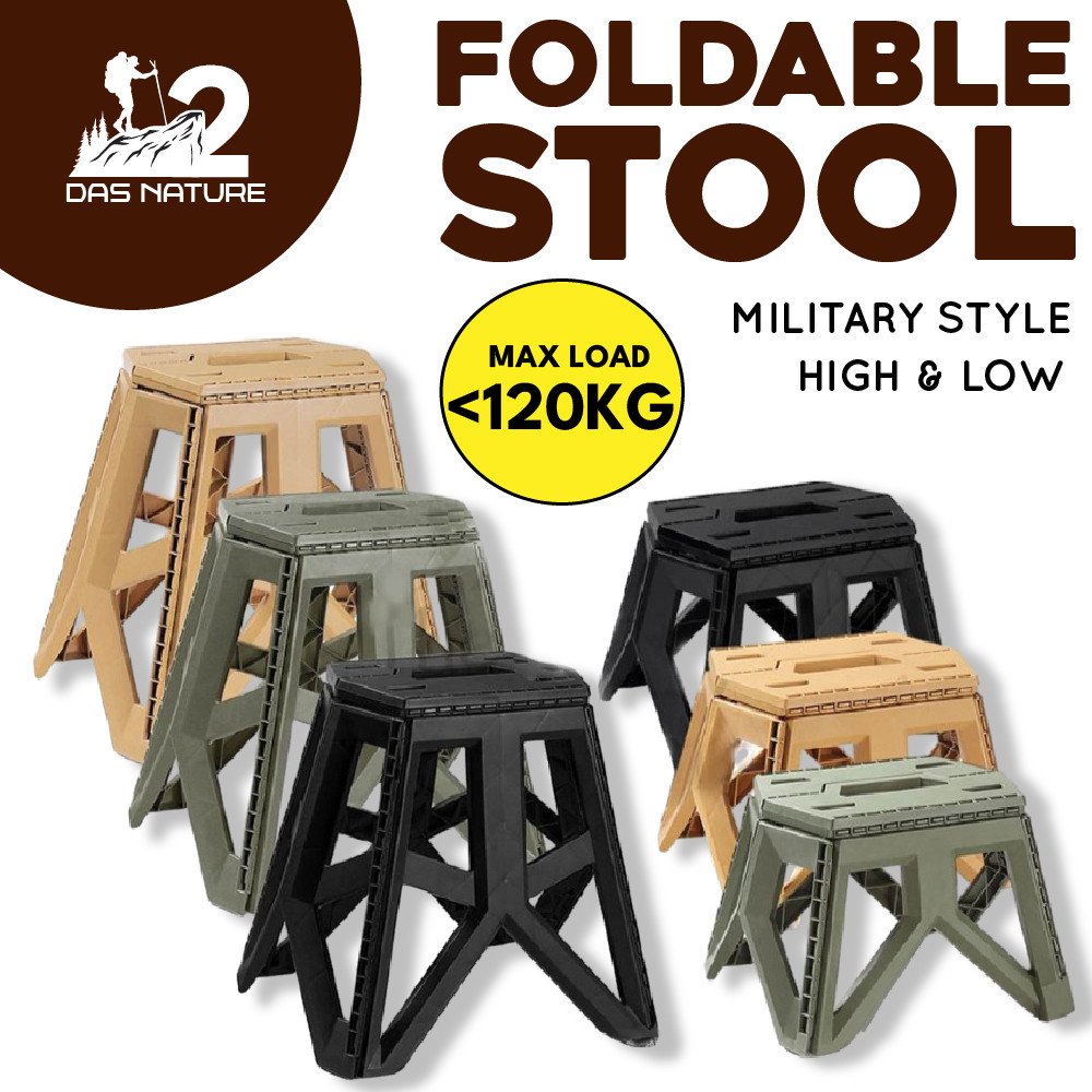 hot🔥การประกันคุณภาพ🔥 import Military Stool Camping Stool Foldable Kerusi Lipat Outdoor Stool Fold