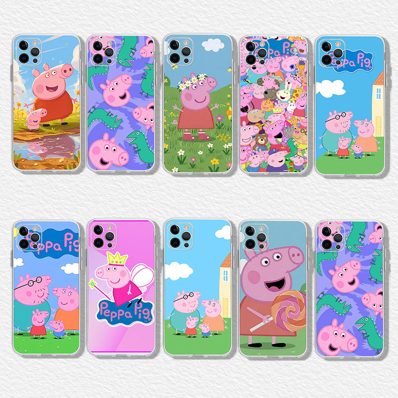 เคสโทรศัพท์โปร่งใสนุ่มสําหรับ Xiaomi POCO M6 F6 X6 Pro C65 DX9 peppa หมูกรณี