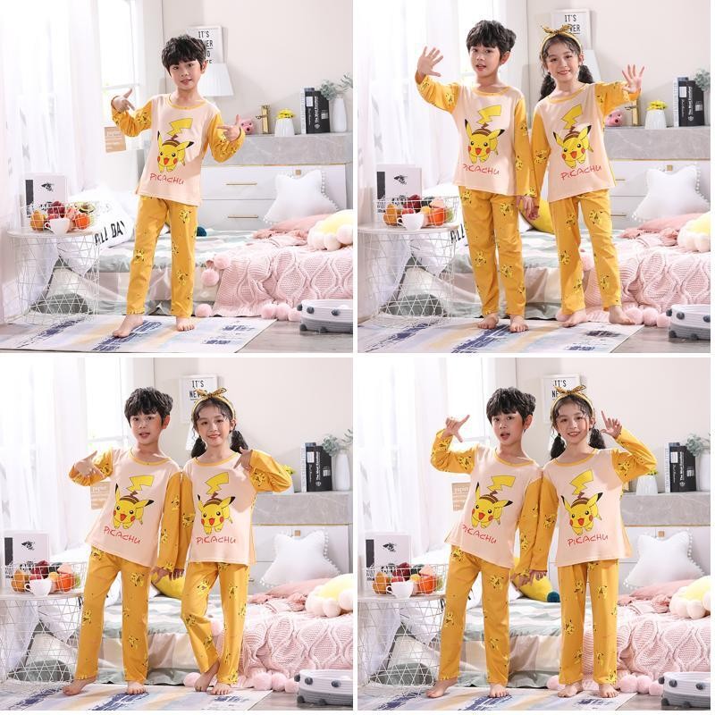 Eid Mubarak ชุดเด็กแขนยาวรอบคอ Themed ชุด Charming Pikachu เด็กหรือหญิง Comfort Home ชุดสําหรับ 5 -