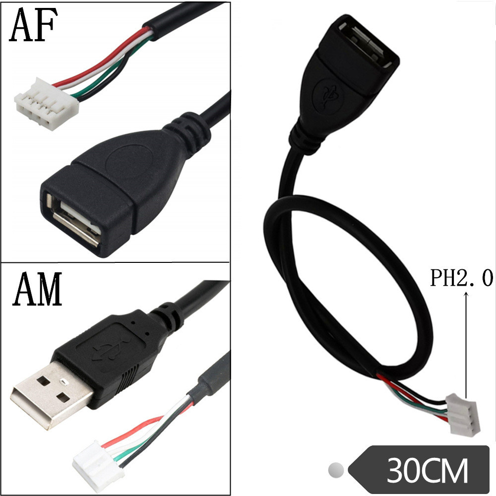 USB usb2.0 ถึง PH2.0 สายเคเบิลข้อมูล 4 พิน PH2.0 พินถึงสายเชื่อมต่อ USB2.0 เมนบอร์ดขนาดเล็ก USB Pin