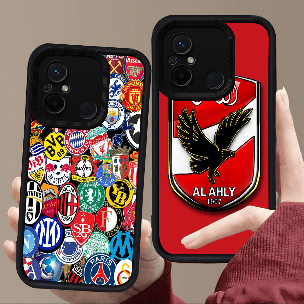 E59 Arsenal สําหรับซิลิโคนสีดํา Xiaomi Redmi POCO M3 M4 A1 C55 A2 12C C65 9A 9T 9C 10C A5 C71 หมายเห