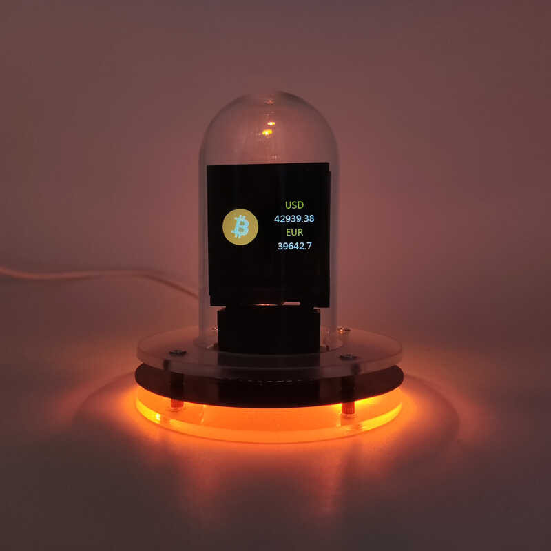 Bitcoin ตัวติดตามราคา นาฬิกาปลุก Nixie Tube พร้อมไฟ RGB สีสันส