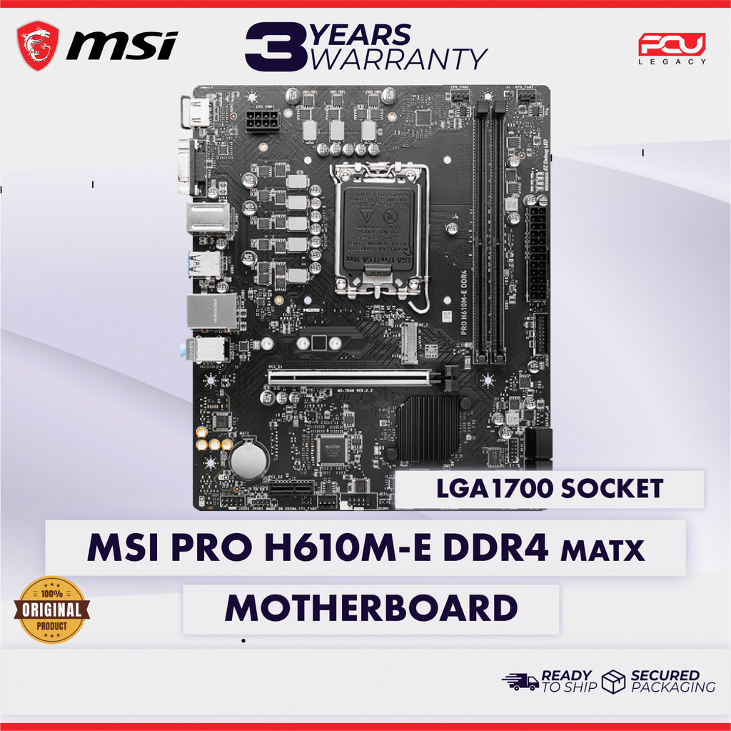 เมนบอร์ด MSI PRO H610M-E DDR4