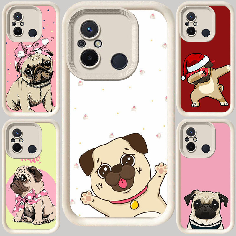 M-7 Pug สุนัขปลอกสีขาวสําหรับ Xiaomi Redmi A5 9A POCO C71 C65 9T A1 หมายเหตุ 7 12C M3 M4 10C A2 9C C