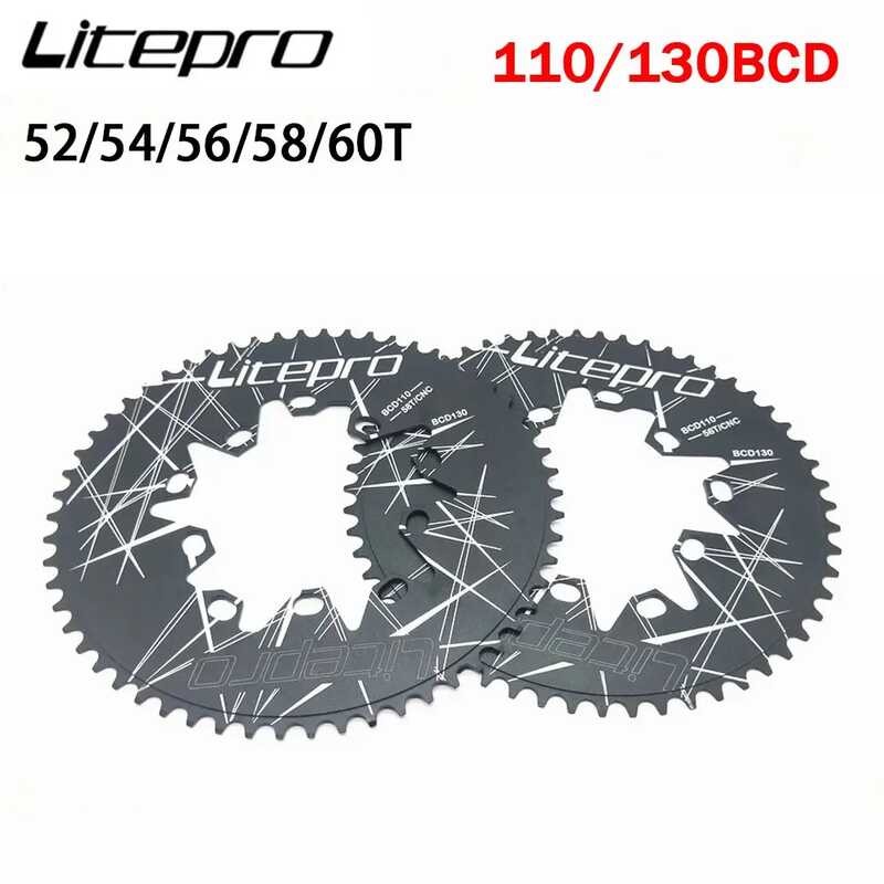 ❥ Litepro 130Bcdห่วงโซ่ 110Bcdรูปไข่mtb Chainring 52/54/56/58/60Tแหวนสําห
