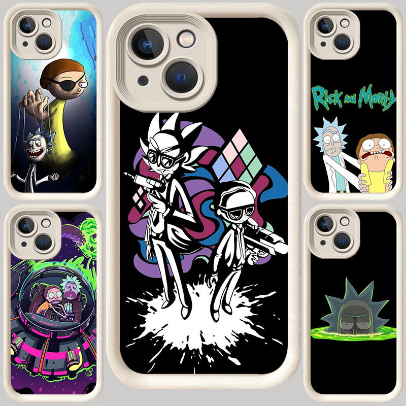 M-100 RickandMorty เคสสีขาวสําหรับ iPhone 13 6s 8 14 7 6 Plus Pro Max