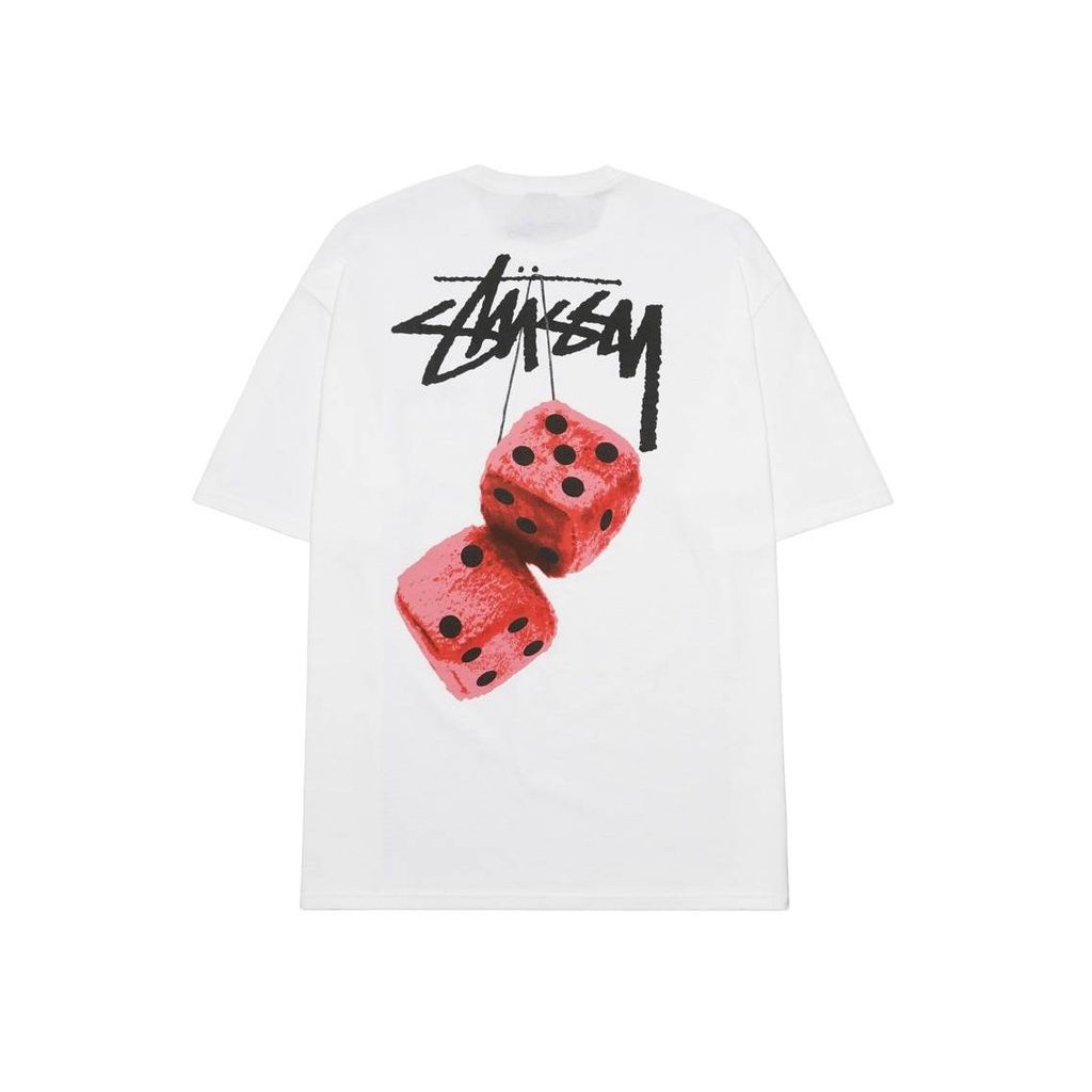 ♞,♘,♙Stussy Fuzzy Dice Tee White Unused EFB