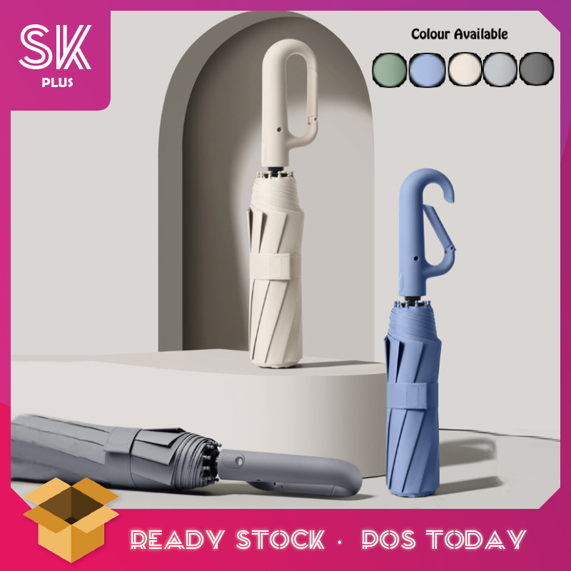 SKplus ร่มพับขนาดใหญ่บังแดดร่มอัตโนมัติอย่างเต็มที่หนาแหวนหัวเข็มขัดออกแบบ ขึ้น50+
