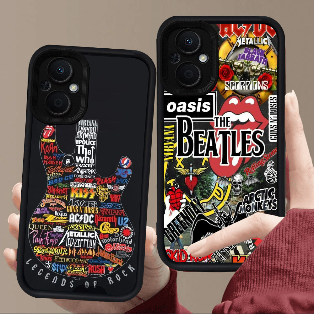 E77 แฟชั่น Rock Band สําหรับซิลิโคนสีดํา OPPO Reno ค้นหา 7 7Z 8 8Z X5 Lite 5G