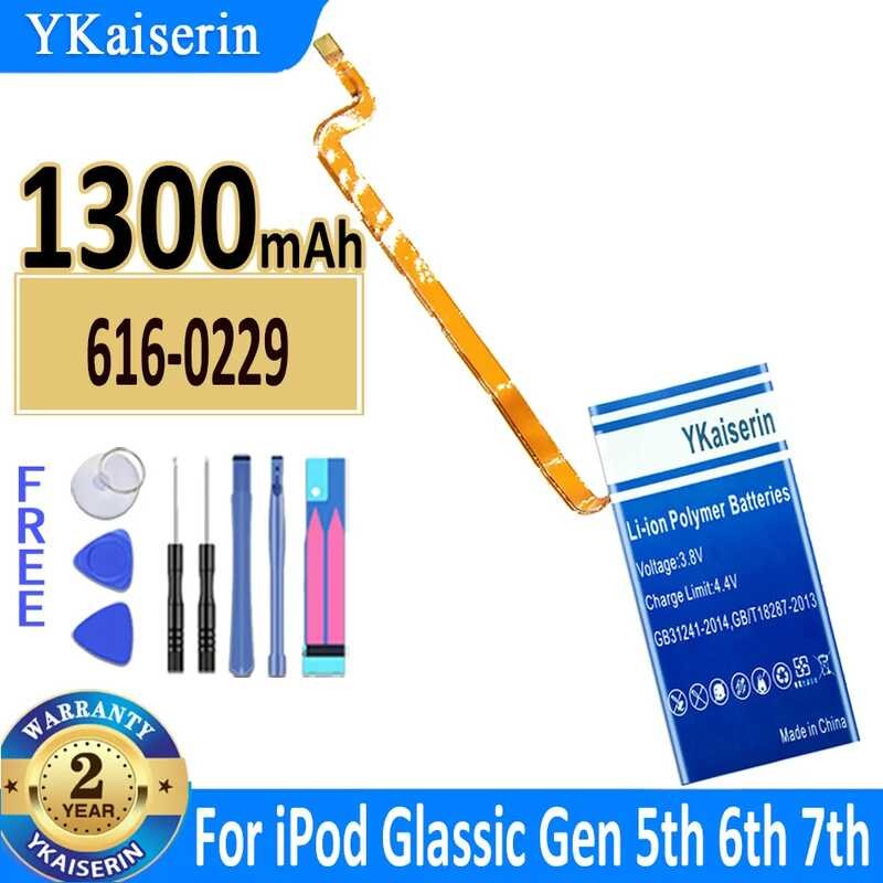 YKaiserin แบตเตอรี่ 616-0229 for ipod Glassic Gen 5th 6th 7th 80GB 120GB Thin 160GB for ipod 5/5.5