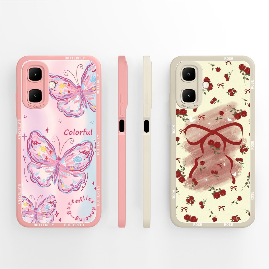 ปลอกสําหรับ Infinix Smart 10 กรณีป้องกันกล้องดอกไม้น่ารักสําหรับ InfinixX6725 Smart10 Shell