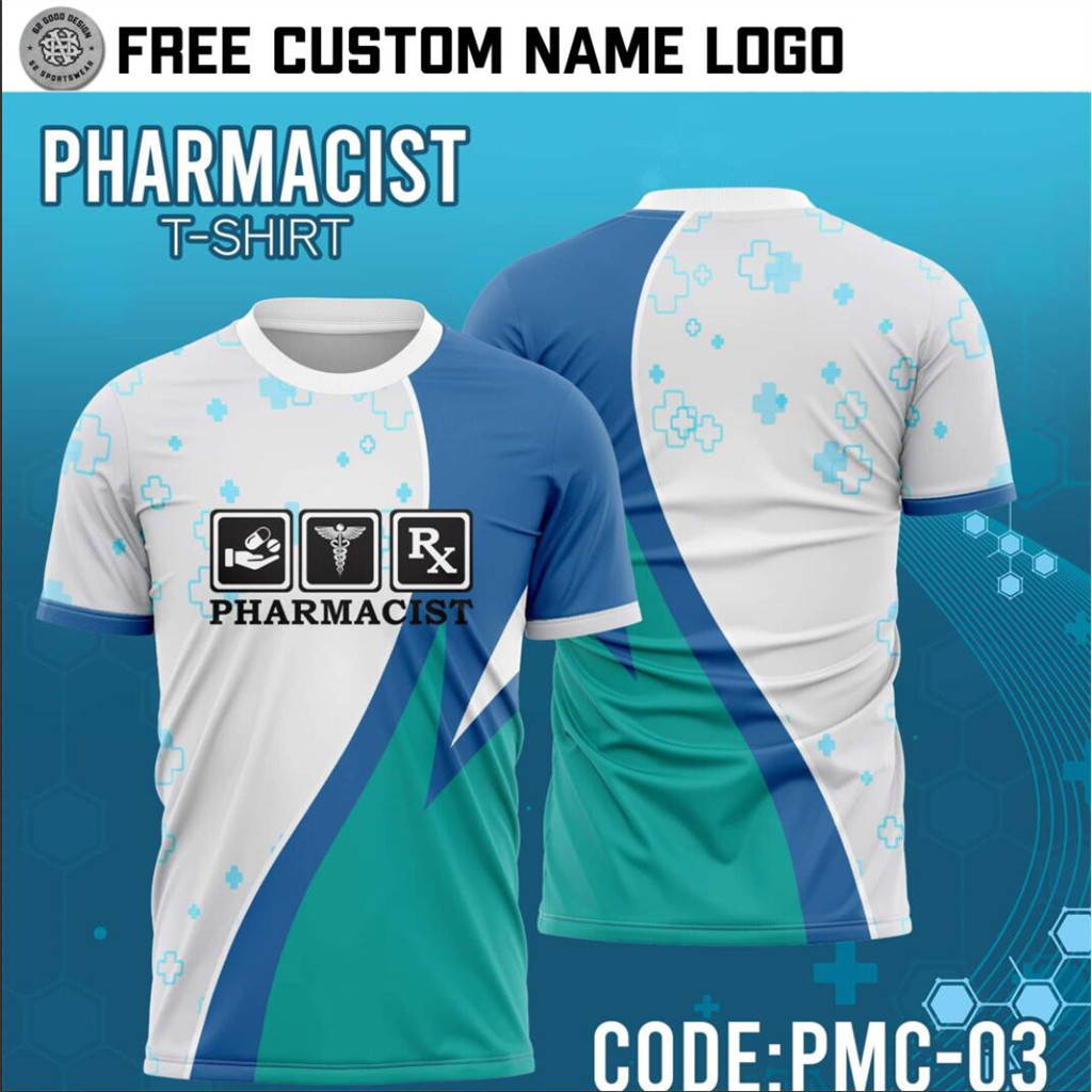 Fully Sublimated Adaptive Neutral New Trend PHARMACIST PHILIPPINES โพลีเอสเตอร์แห้งเร็ว 3D T SHIRT-ฟ