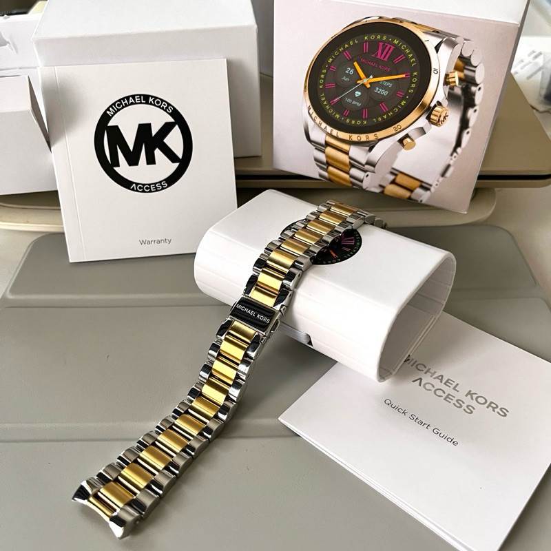 MICHAEL KORS สายนาฬิกา smartwatch สายเหล็กสีเงินทองเงา สินค้าใหม่ ไมเคิล คอร์  mk สมาร์ทวอช strap b