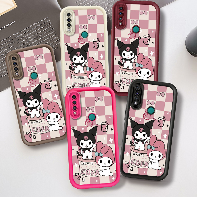 สําหรับ Huawei P30 Pro P40 Lite / Nova 7i 6SE 5t Y7 Pro Y9 Prime 2019 Y6P Y7A / Honor 200 Pro ปลอกการ์ตูนกระดานหมากรุกสีชมพู Kuromi Melody น่ารักซิลิโคนกันกระแทกเคสโทรศัพท์