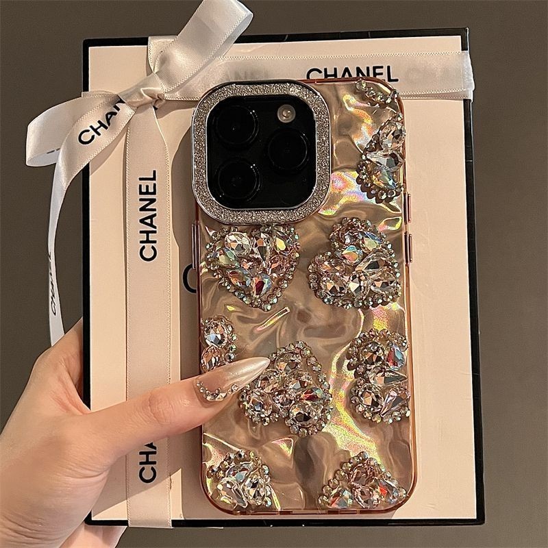 เคสโทรศัพท์ Rhinestone ที่เป็นประกายเข้ากันได้กับ IPhone 16 15 Pro Max Plus สําหรับ IP 13 14 Pro Max
