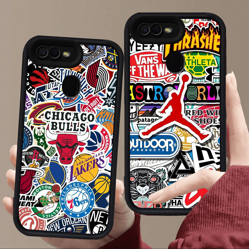 E48 โลโก้บาสเกตบอลสําหรับซิลิโคนสีดํา OPPO A12E F5 A1K A12s A12 F7 A3S A7 A5S F9 A5 Pro