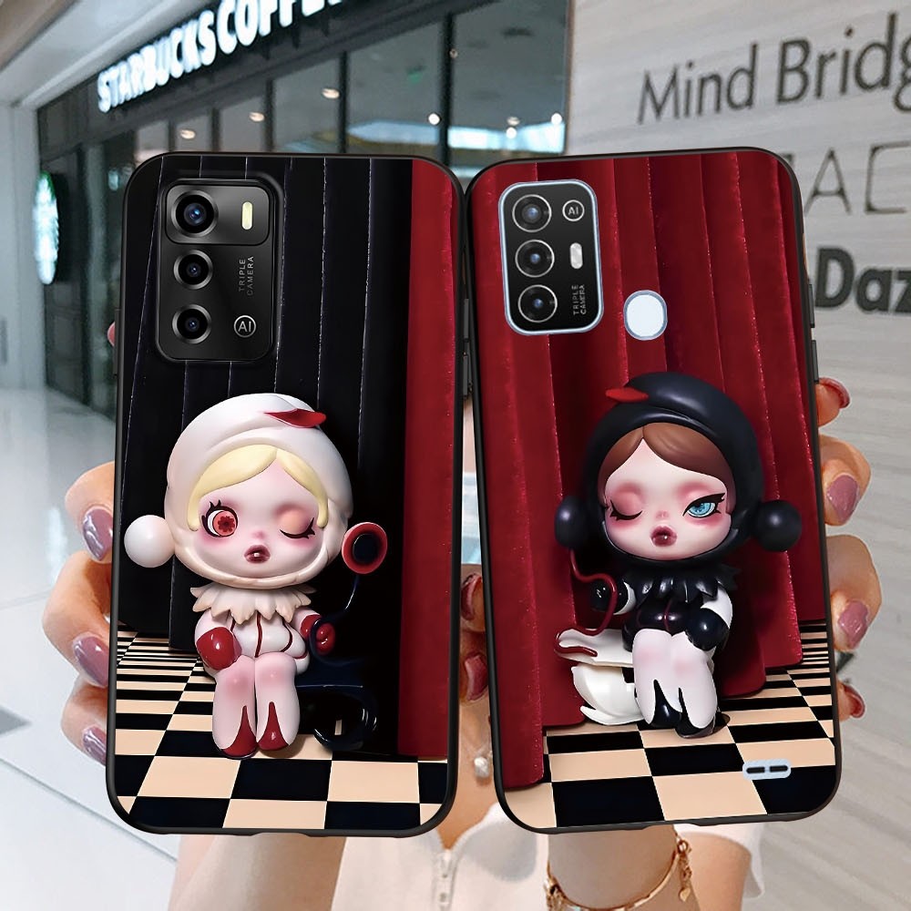 เคสโทรศัพท์ Zte Blade A7 A5 A3 Lite A71 A51 A31 Plus A72 A52 Lite A53 A7S เคส Case Skull Panda สีดํา