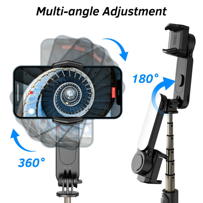 ❥ Q09 แบบพกพาเติมแสงgimbal Stabilizerขาตั้งกล้องtelescc Selfie Stick