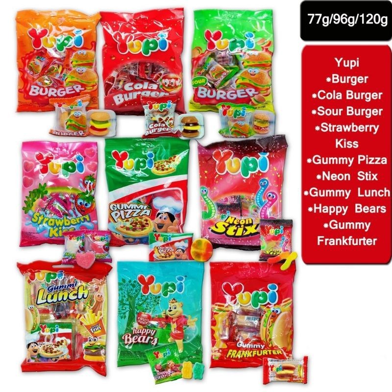 hot🔥การประกันคุณภาพ🔥 import Yupi Gummy Candy (Burger/ Frankfurter/ Lunch)