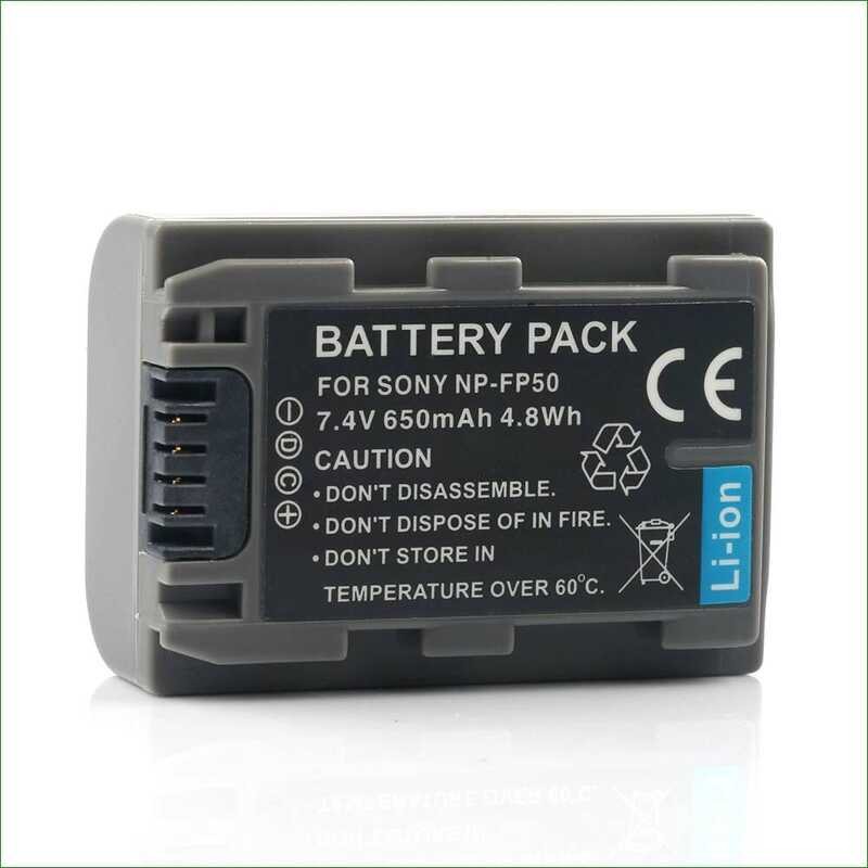 ▥ สําหรับ Sony Np-Fp50 650Mah แบตเตอรี่ Li-Ion/Charger ใช้งานร่วมกับ Np-Fp30 Fp60 Fp70 Fp71 Fp9