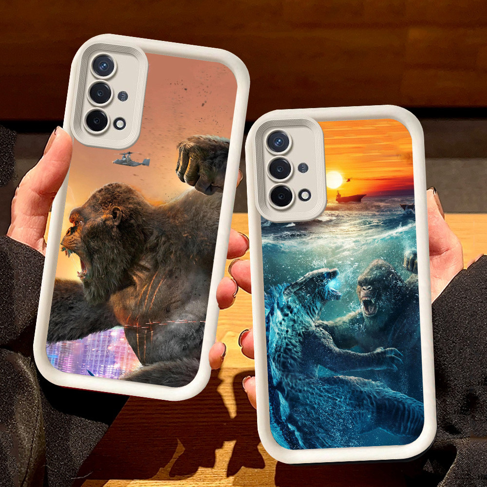 เคสสีขาวสําหรับ OPPO A93 A35 F17 A15s A16K A15 A16E A54 Reno 4F 4 Lite Pro S71 Godzilla vs Kong