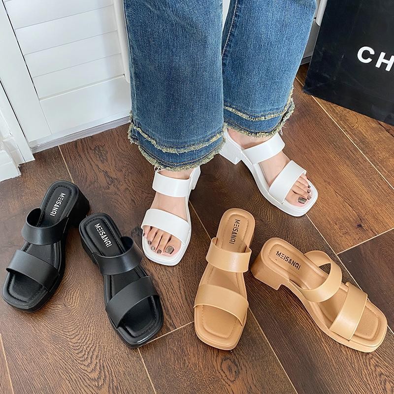 hot🔥การประกันคุณภาพ🔥 import Premium Wedges Heels Women's Sandal Thick-Sole Wedges Platform Kasut