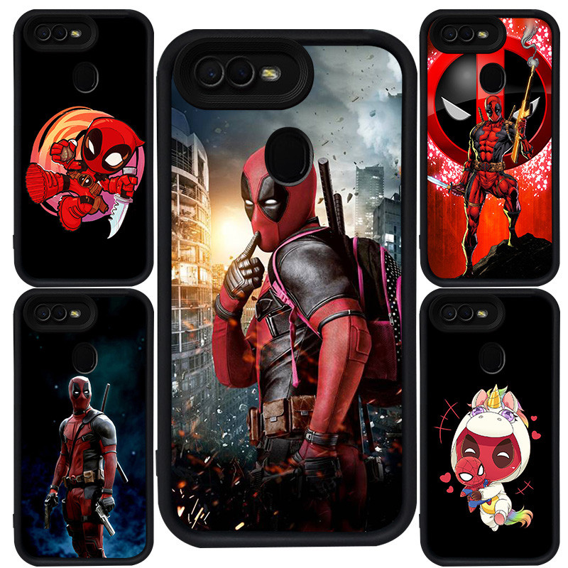สําหรับ OPPO A1K A3S A12 F9 Pro F5 A5S A7 A12s A5 A12E F7 ซิลิโคนสีดํา M-1 Deadpool