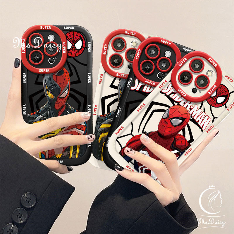 การ์ตูนน่ารักสไตล์การ์ตูน Spider-man พัฟสําหรับ VIVO Y20S Y20A Y20T Y21S Y21T Y11S Y12S Y12A Y33S Y33T Y28 Y38 Y56 Y91C Y93 Y91i Y91X กันกระแทกซิลิโคน