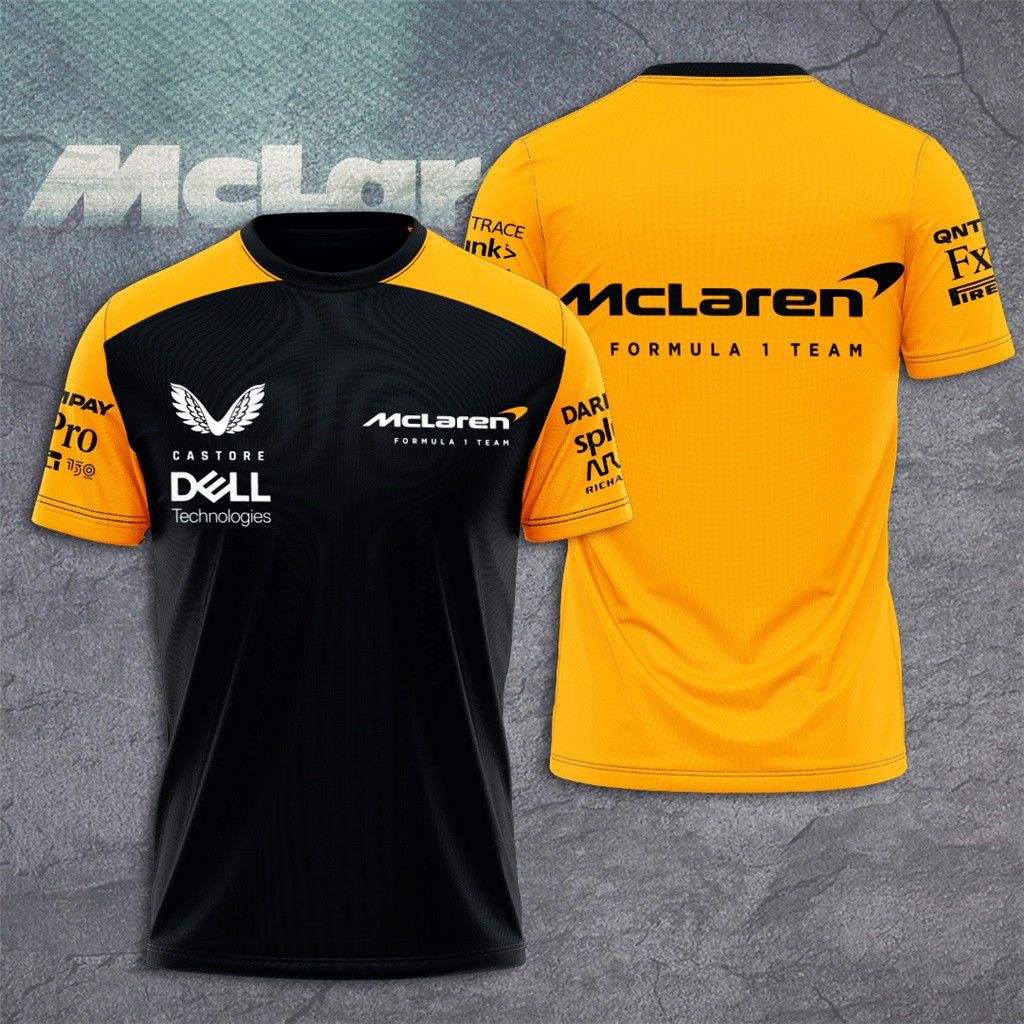 แฟชั่น เสื้อยืด F1 McLaren F1 Team Splunk FxPro ที่หลากหลายและสบาย เสื้อยืดแขนสั้นผู้ชายแฟชั่นฤดูร้อ