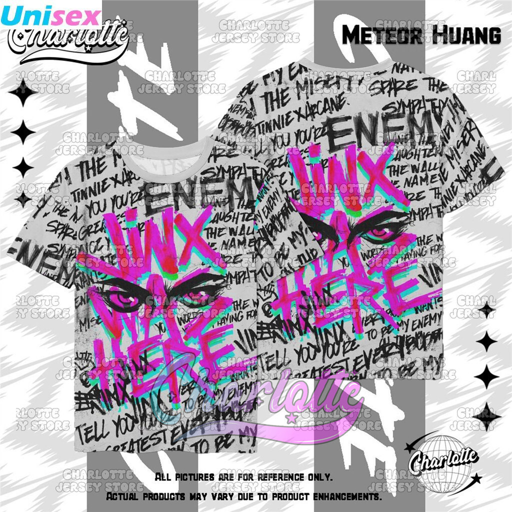 เสื้อยืด Jinx Arcane League Of Legends Jinx Short Sleeve Powder Short Sleeve Cosplay; เสื้อยืด Quick