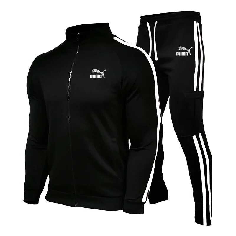 Men's Sportswear Set, Zip Up Shirt, Stand Collar, Youth Sportswear, Casual Running 2-Piece Fiess Sui