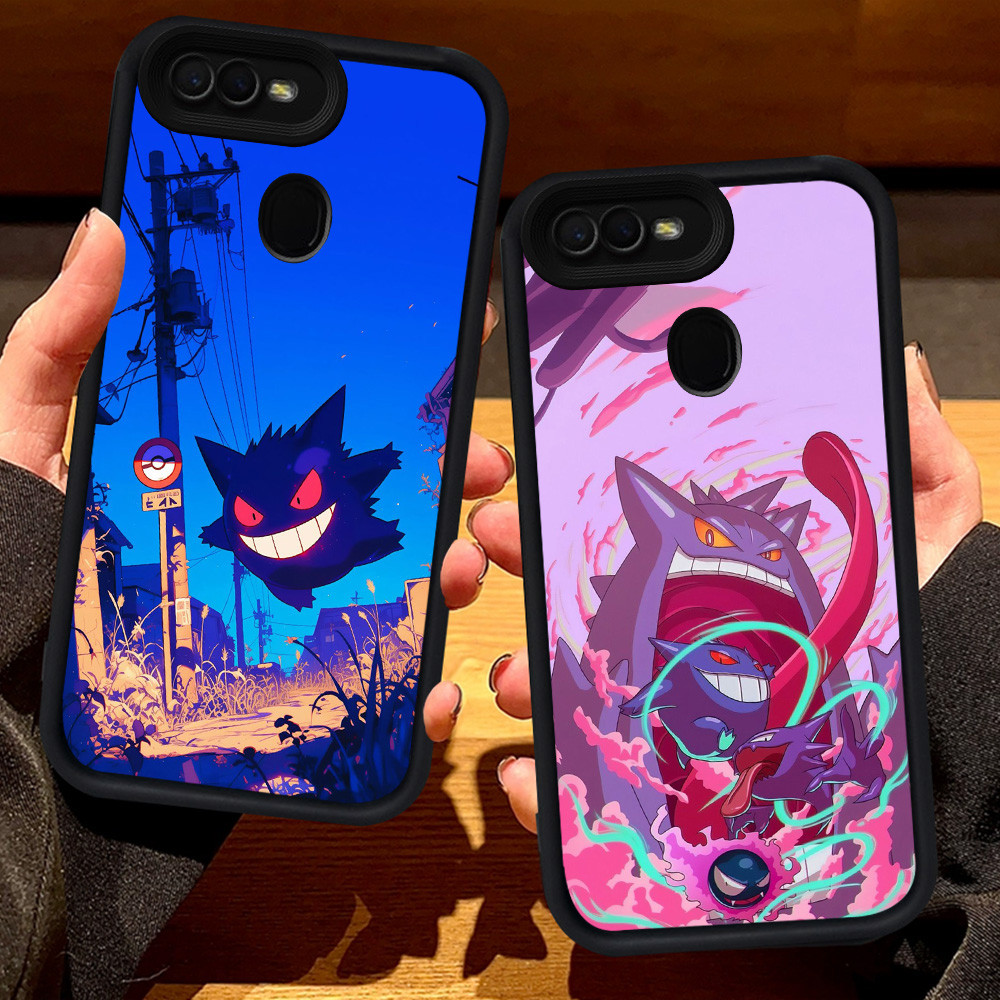 S96 Pokemon Gengar สําหรับ OPPO A1K A7 F7 A5S F5 A5 A12 A12s A12E A3S F9 Pro สีดํา