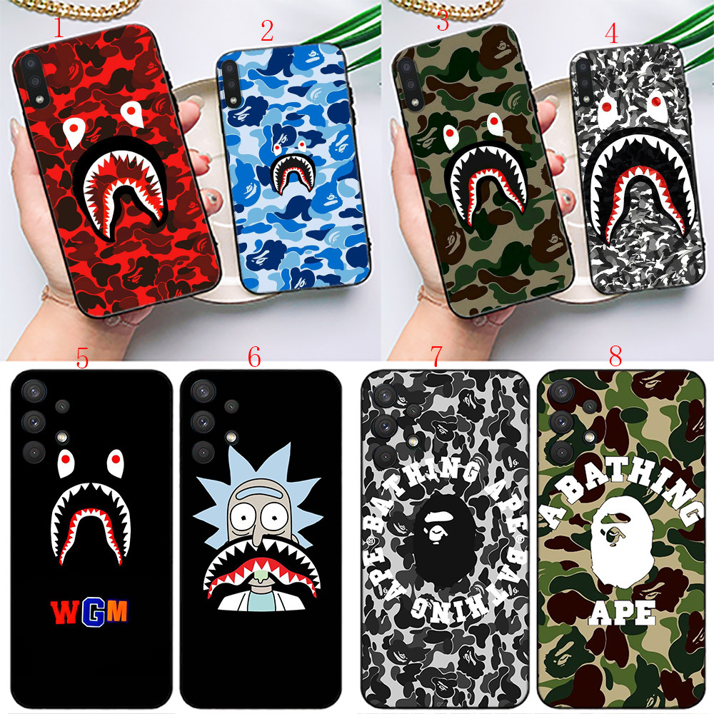 Samsung S8 S9 S10 S20 Plus S20 Ultra S10 S20 Lite S20 Fe AW2 อะนิเมะ Bape LOGO เคสโทรศัพท์สีดํานุ่ม