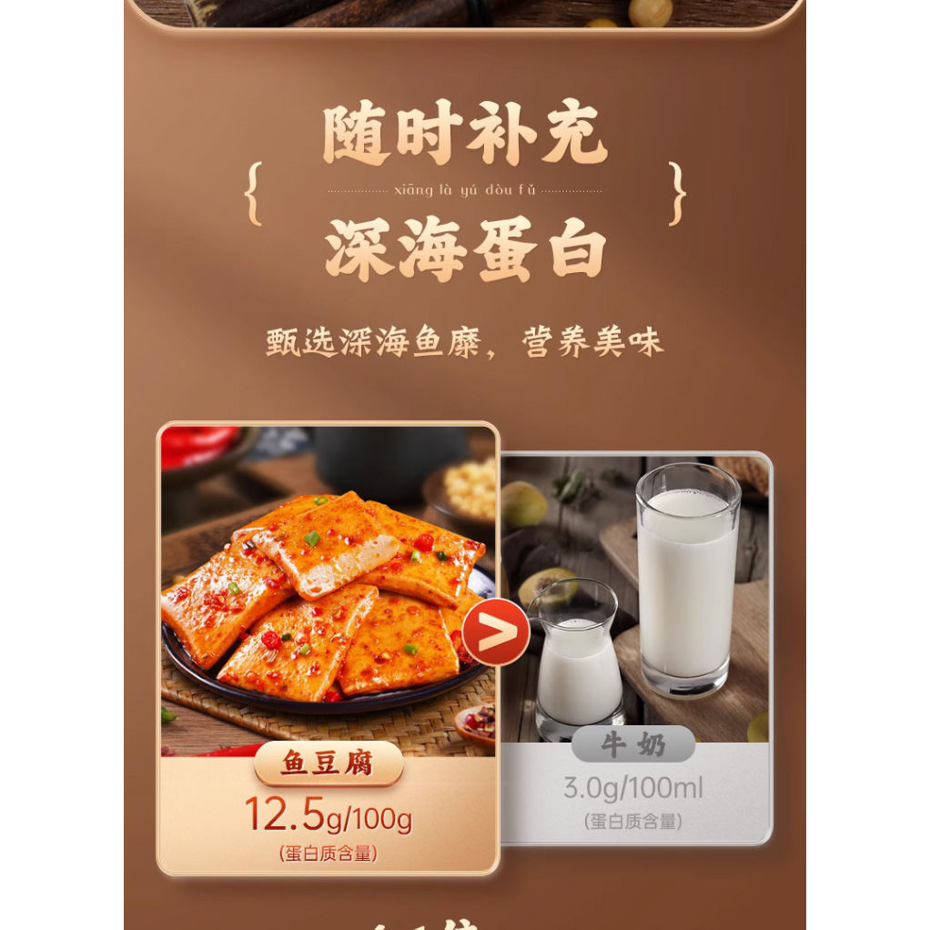 hot🔥การประกันคุณภาพ🔥 import Jin Mo Fang Fish Tofu Spicy Instant Food Dormitory Craving Snacks Int