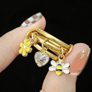 เครื่องประดับสำหรับผู้หญิง ชุดแหวนและจี้สแตนเลสสีทอง แบบ.get…