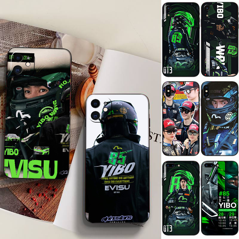 เคสโทรศัพท์สีดํานุ่มสําหรับ Samsung A6 A7 A8 A9 A01 A02 A10 A10S MD14 wang yibo85 ปลอก Anti fall ฝาค
