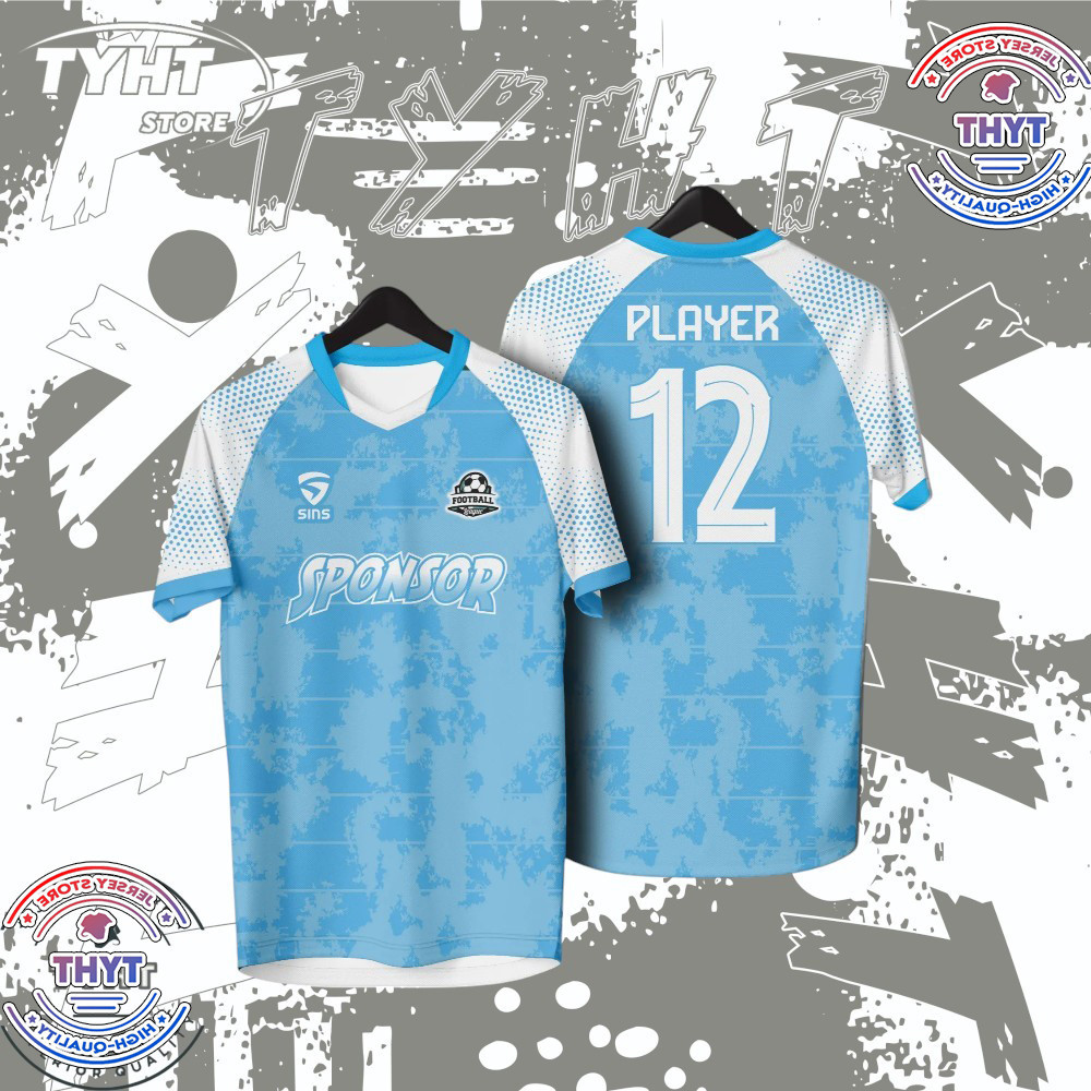 ออกแบบใหม่ Full sublimation Futsal Football jersey ชื่อที่กําหนดเอง baju t เสื้อ lelaki bola jersey 