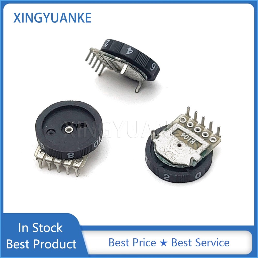 5 ชิ้น/ล็อต 14*2.8 มม.เกียร์คู่ปรับแต่ง Potentiometer B104 B100K A104 A100K B253 B25K 5Pin ปริมาณ Di