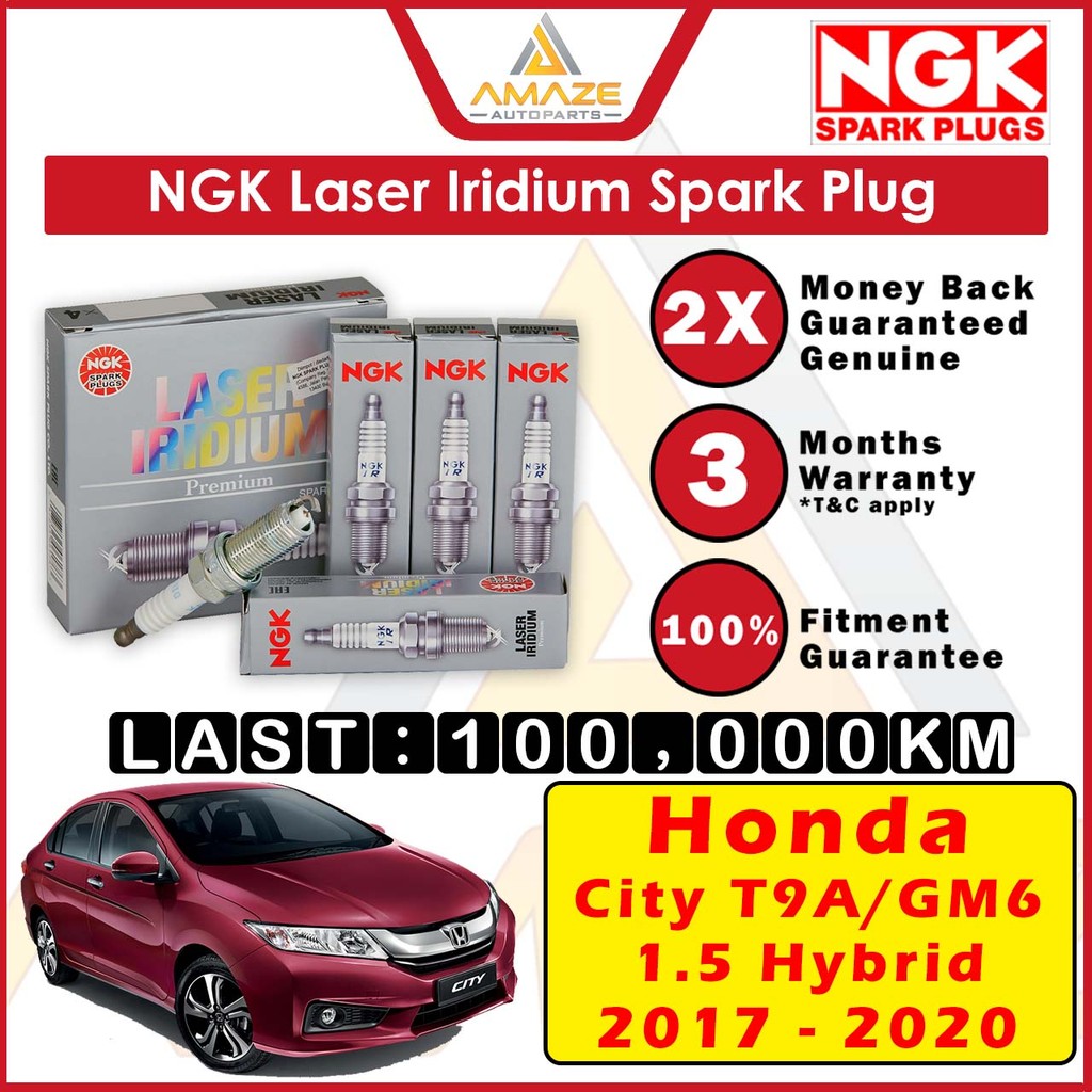 หัวเทียน NGK Laser Iridium สําหรับ Honda City 1.5 Hybrid GM6 / T9A (2017-2020) 12290-5R0-003 [Amaze 