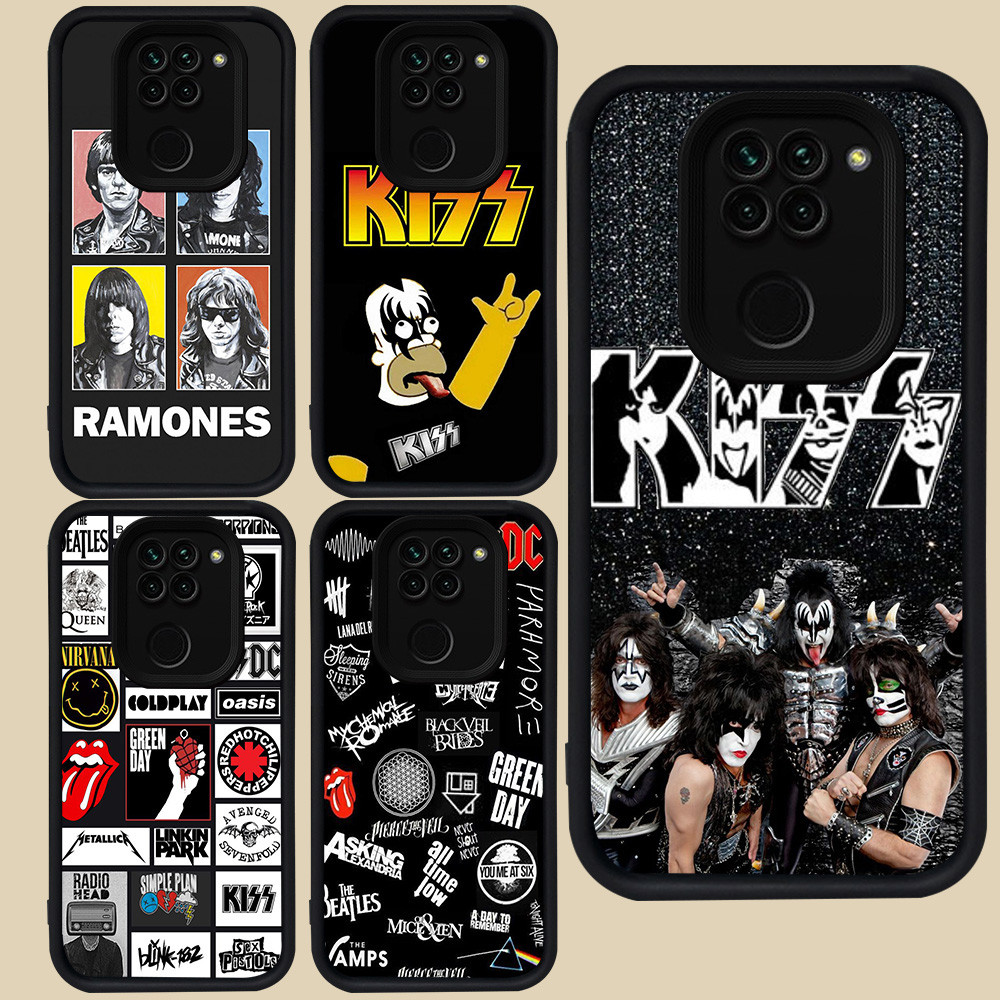 ปลอกสีดําสําหรับ Xiaomi Redmi Note 9 8 9S Pro Max R7 แฟชั่น Rock Band