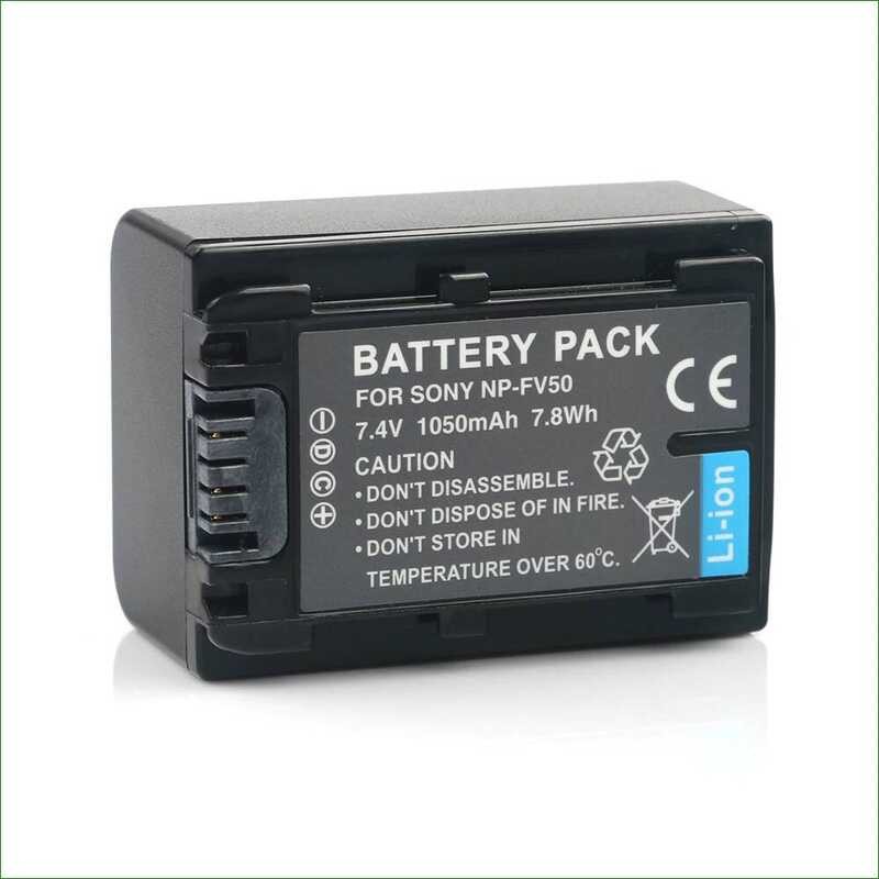 ▥ สําหรับ Sony Np-Fv50 1050Mah แบตเตอรี่ Li-Ion ใช้งานร่วมกับ Pxw-Z90 Pxw-X70 Hxr-Nx80 Hxr-Nx70
