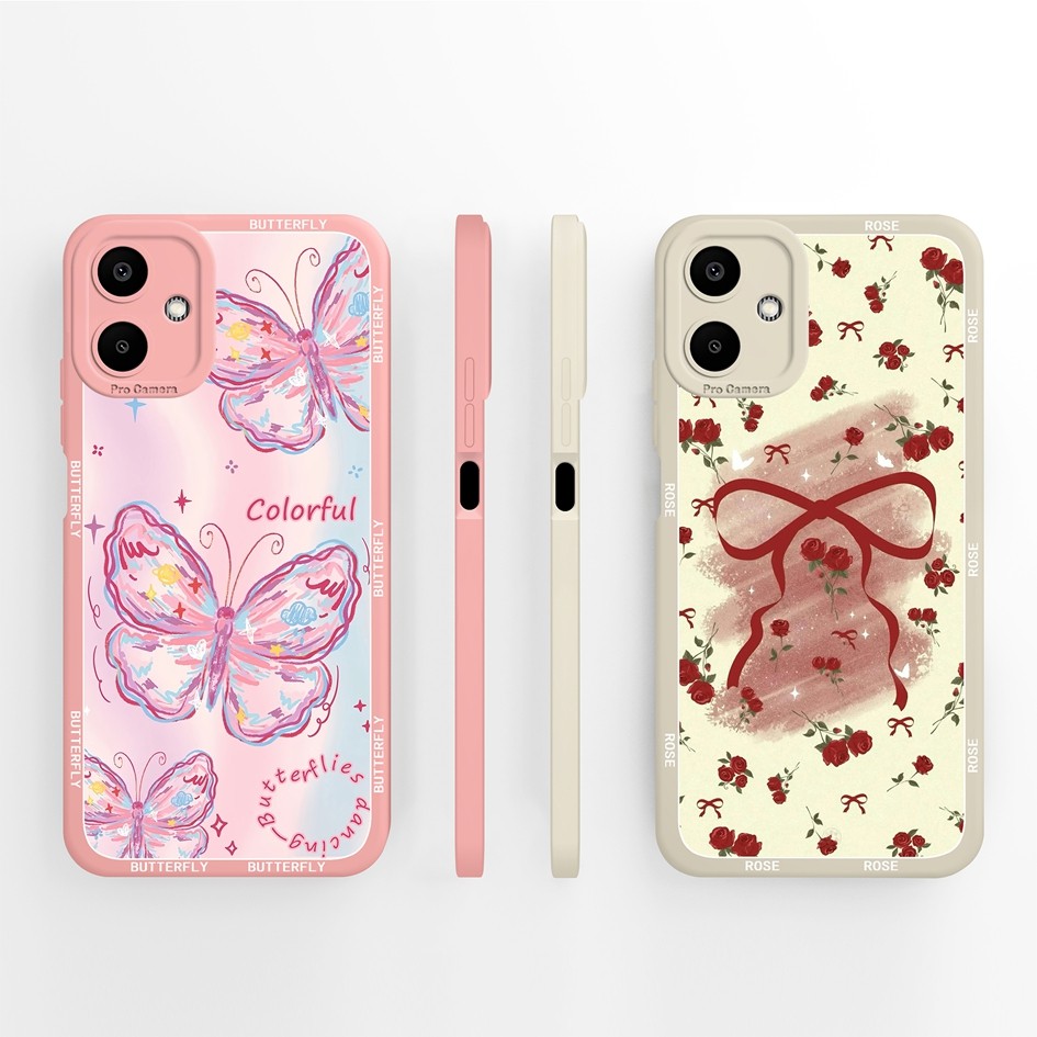 สําหรับ Samsung Galaxy A06 A16 4G 5G เคสโทรศัพท์ป้องกันกล้องซิลิโคน Pretty Bow ฝาหลังสําหรับ SamsungA16 GalaxyA06 06 16 กันชน Capa