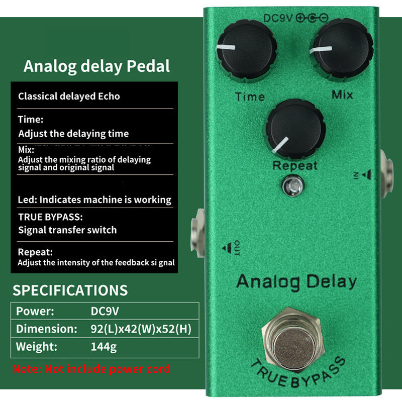 เอฟเฟกต์กีตาร์ไฟฟ้า Analog Delay Effect Pedal Guitar Effect Pedal