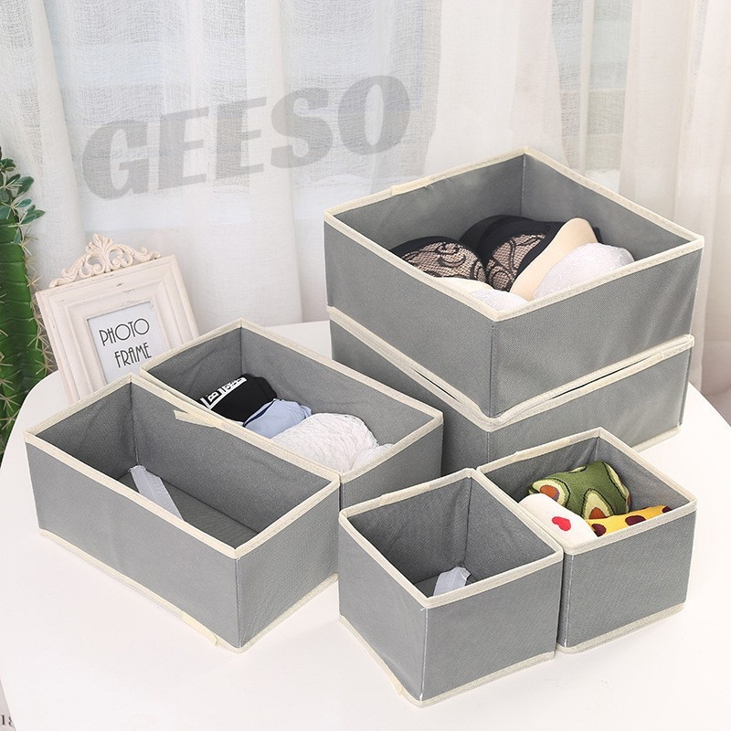 hot🔥การประกันคุณภาพ🔥 import GEESO 6PCS Clothes Organization Drawer Organizer Cloth Storage Box Fo