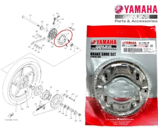 1S7-F530K-00 & 5YP-F530K-00 รองเท้าเบรก LC135 V1-V7 & LC 135 V1-V7