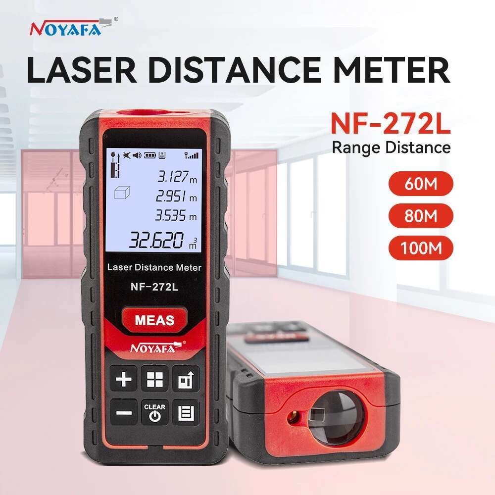 Noyafa NF-272L เครื่องวัดระยะเลเซอร์ 60M 80M 100M เลเซอร์สีแดงระดับ Range Finder เทปเรนจ์ไฟวัดไม้บรร