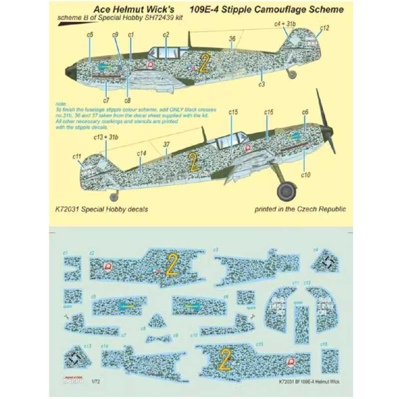 งานอดิเรกพิเศษ K72031 109E-4 Ace สเกล 1/72 พร้อม 72439